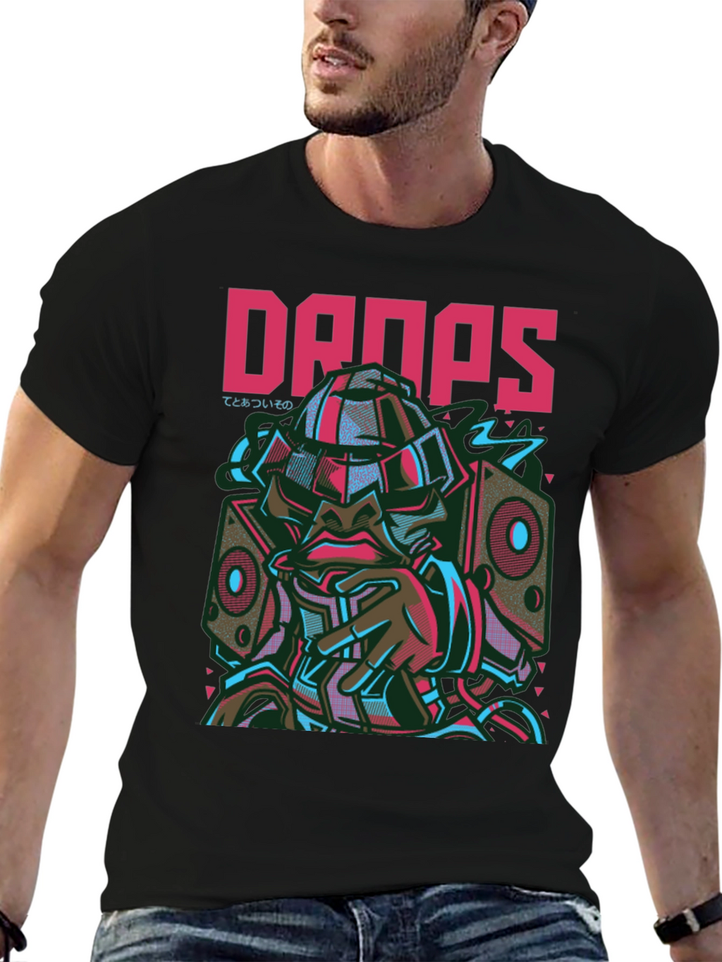 Drops Graphic Tee - Urban Style Short Sleeve