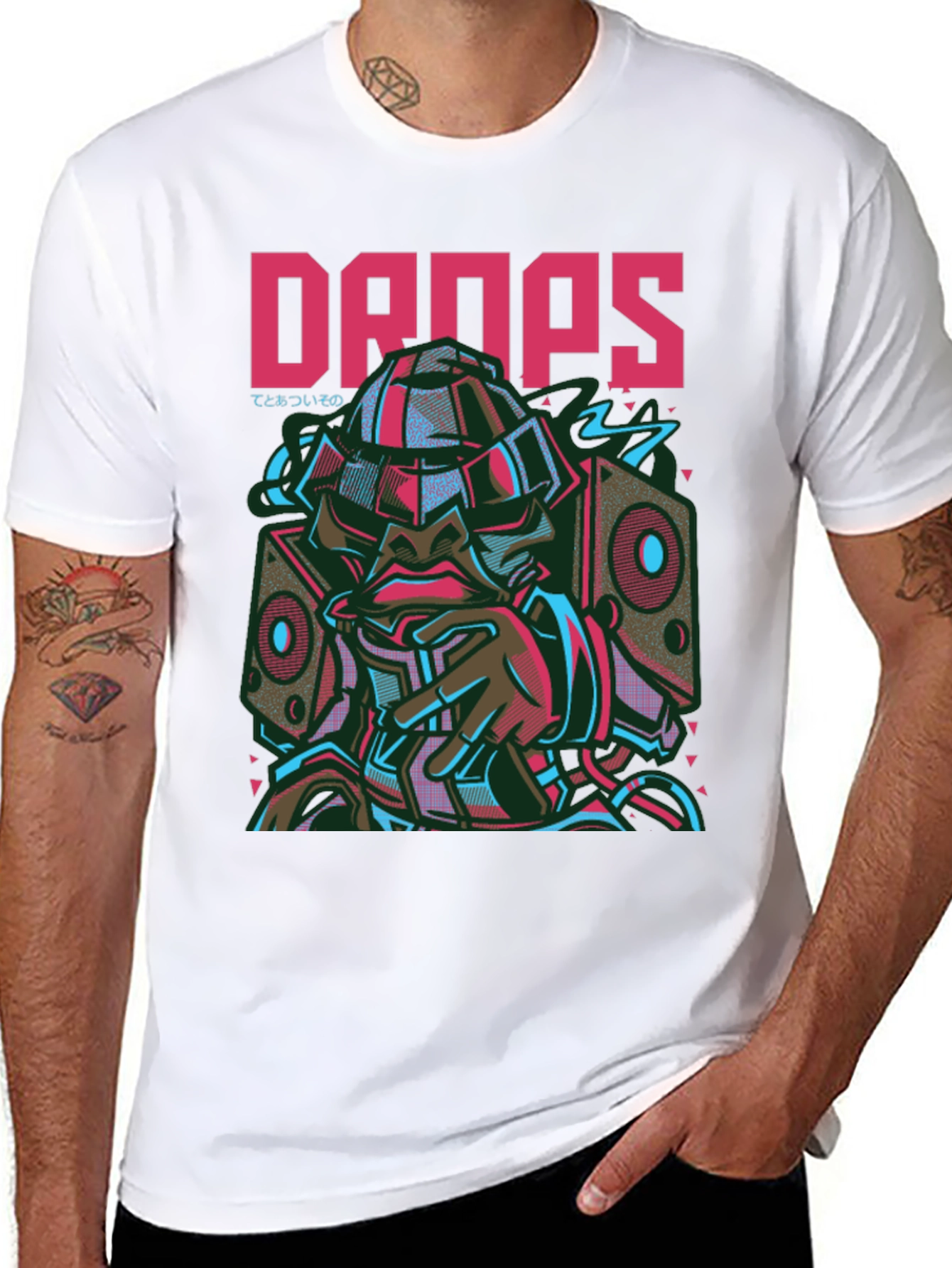 Drops Graphic Tee - Urban Style Short Sleeve