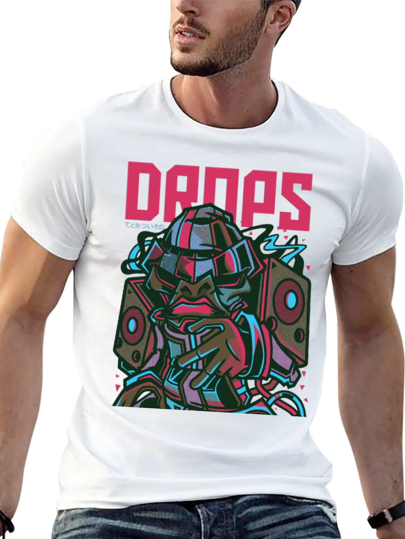 Drops Graphic Tee - Urban Style Short Sleeve