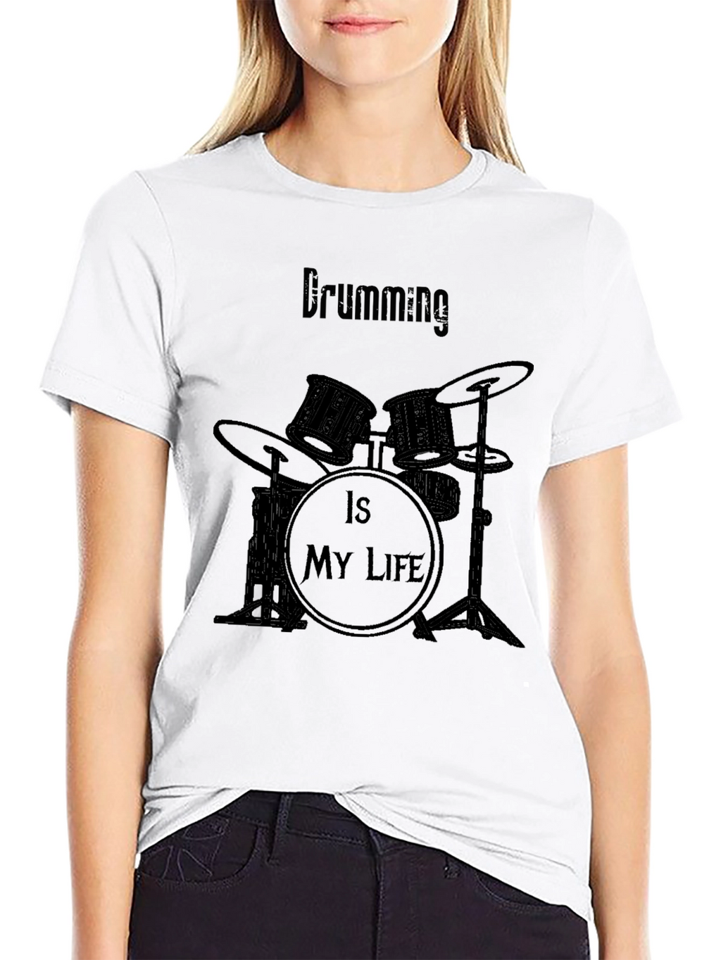 Drumming is My Life Black T-Shirt