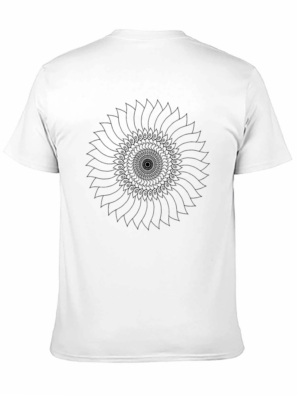 Abstract Sunflower Graphic Black T-Shirt