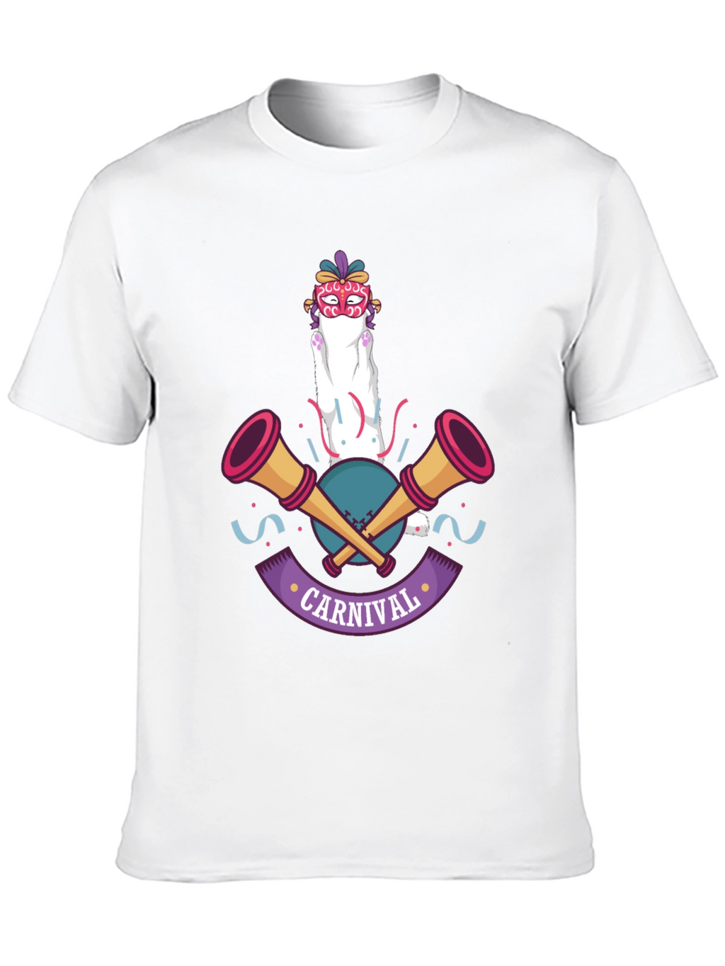 Carnival Cat T-Shirt - Festive Celebration Wear