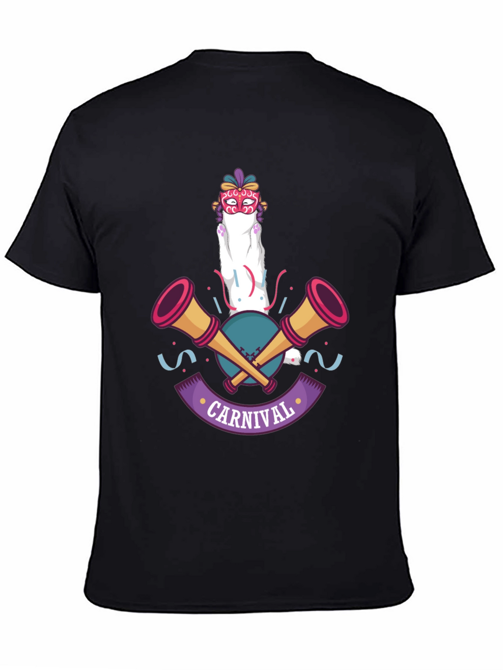 Carnival Cat T-Shirt - Festive Celebration Wear