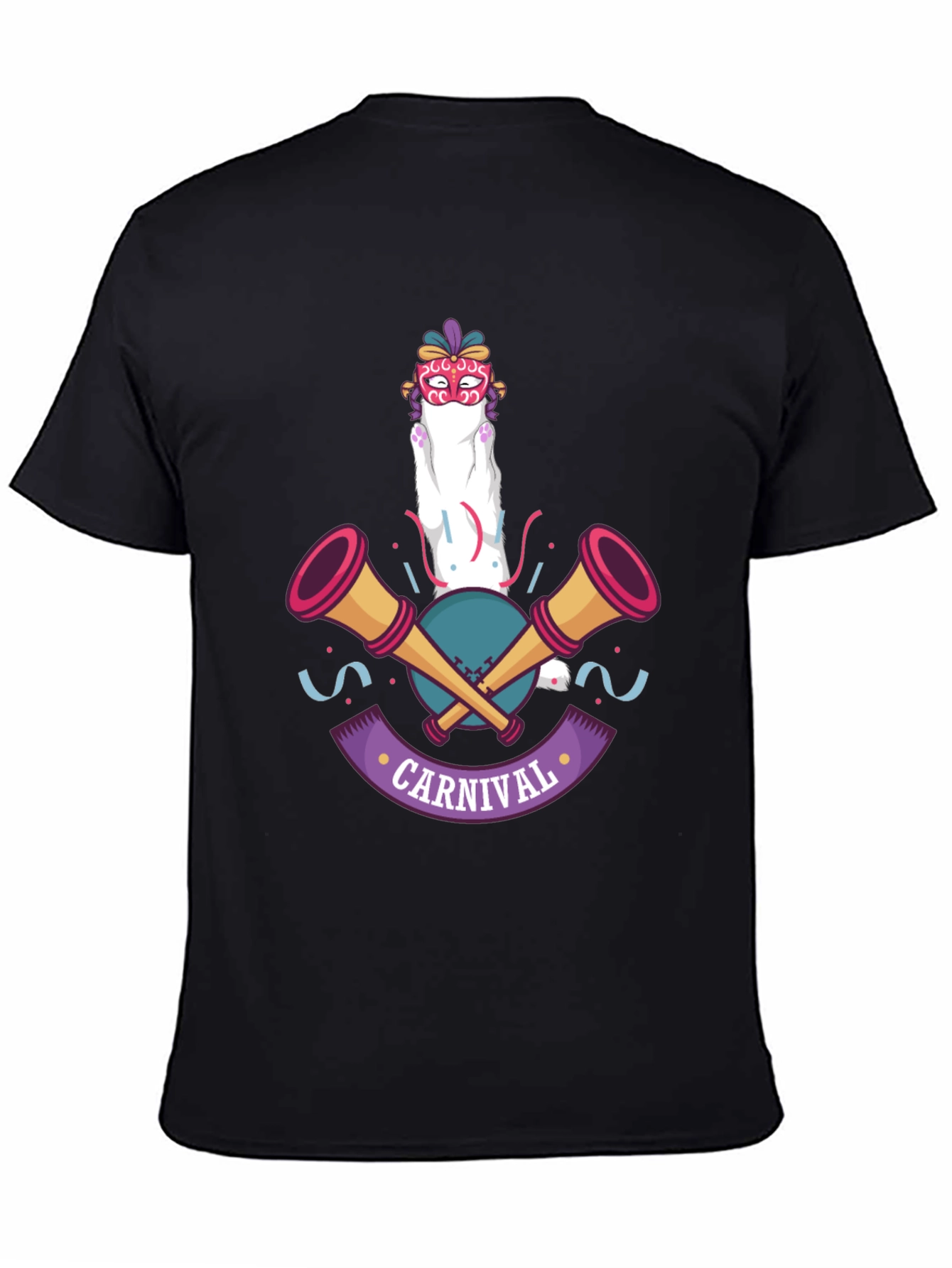 Carnival Cat T-Shirt - Festive Celebration Wear