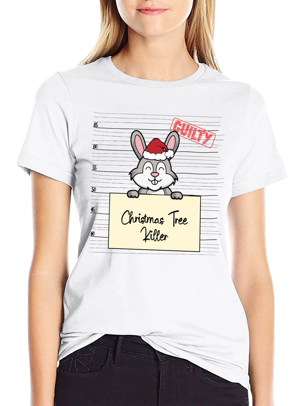Christmas Tree Killer Rabbit Graphic T-Shirt