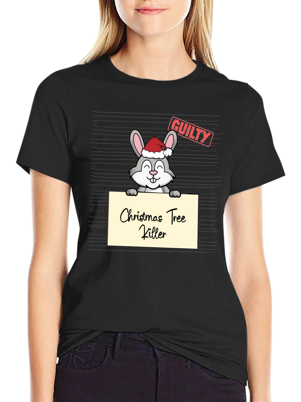 Christmas Tree Killer Rabbit Graphic T-Shirt