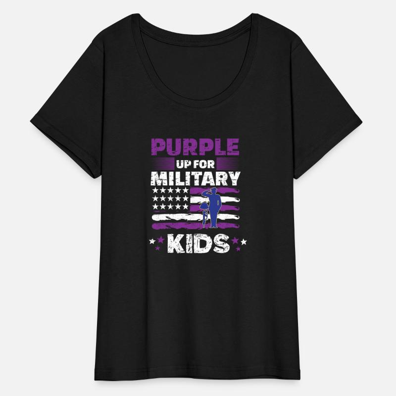 Purple Up For Military Kids Month Usa Flag