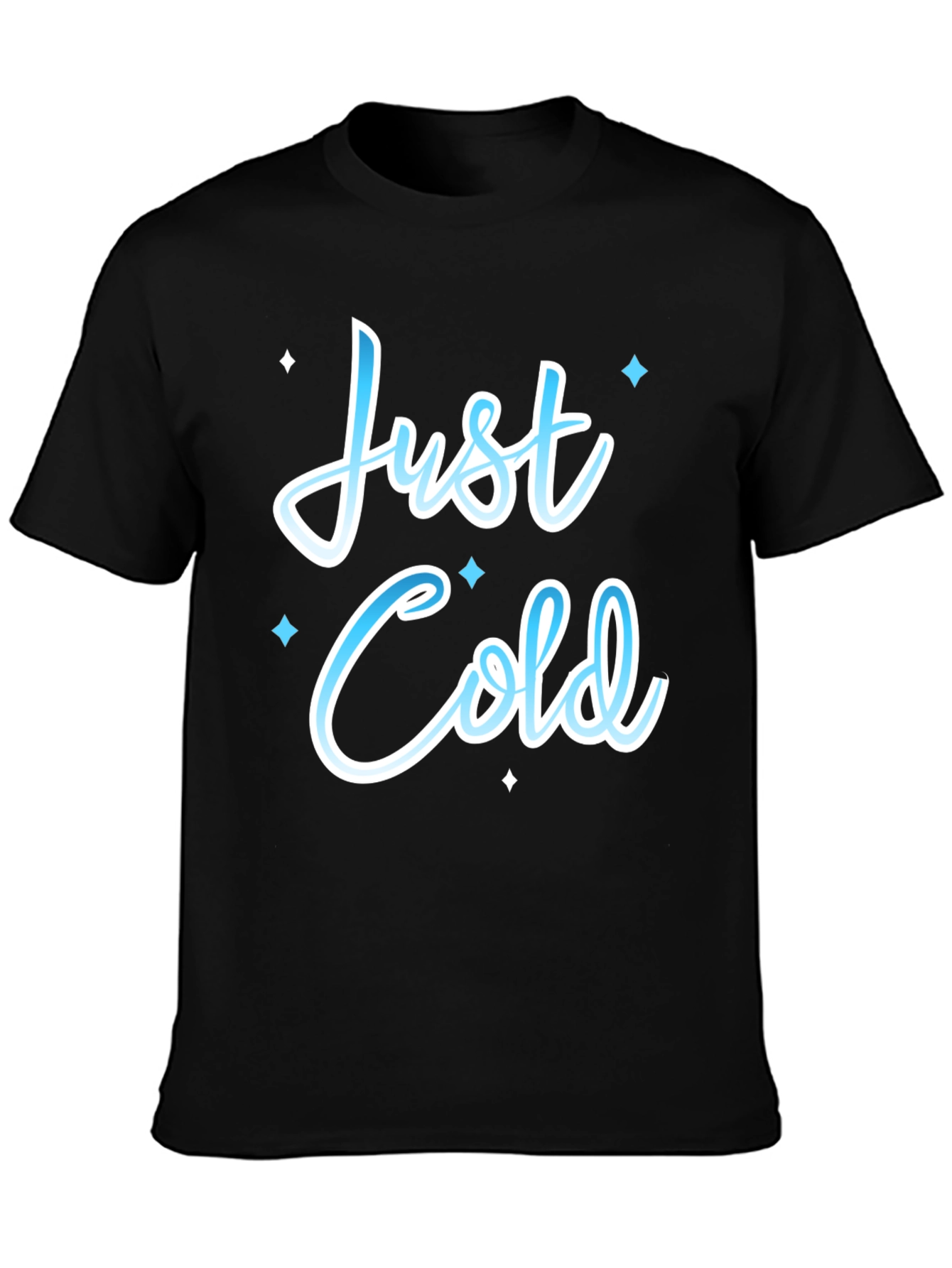 Just Cold Graphic Tee - Black Cotton T-Shirt for Cool Weather