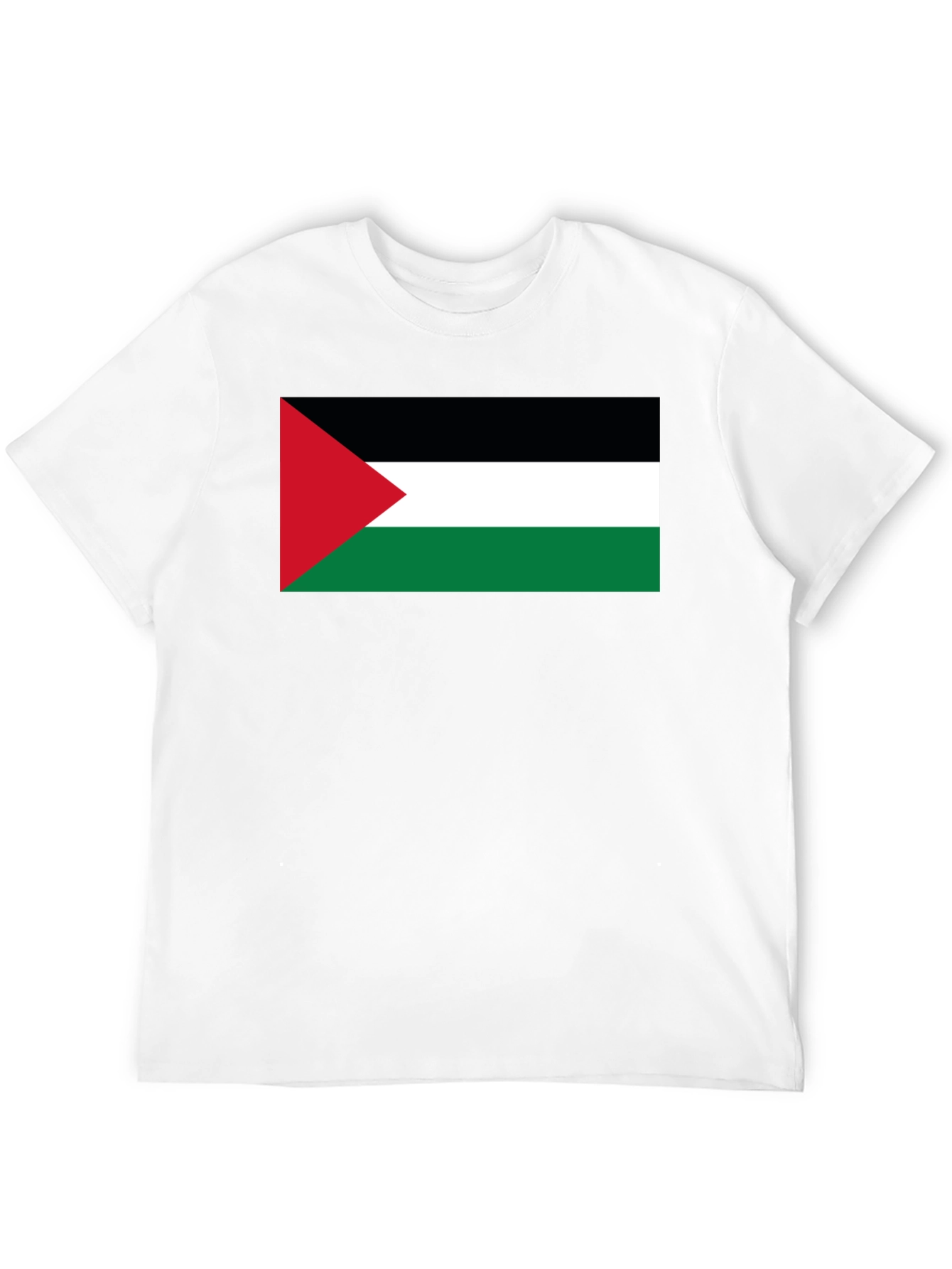 Palestine Flag T-Shirt - Black Crew Neck Tee