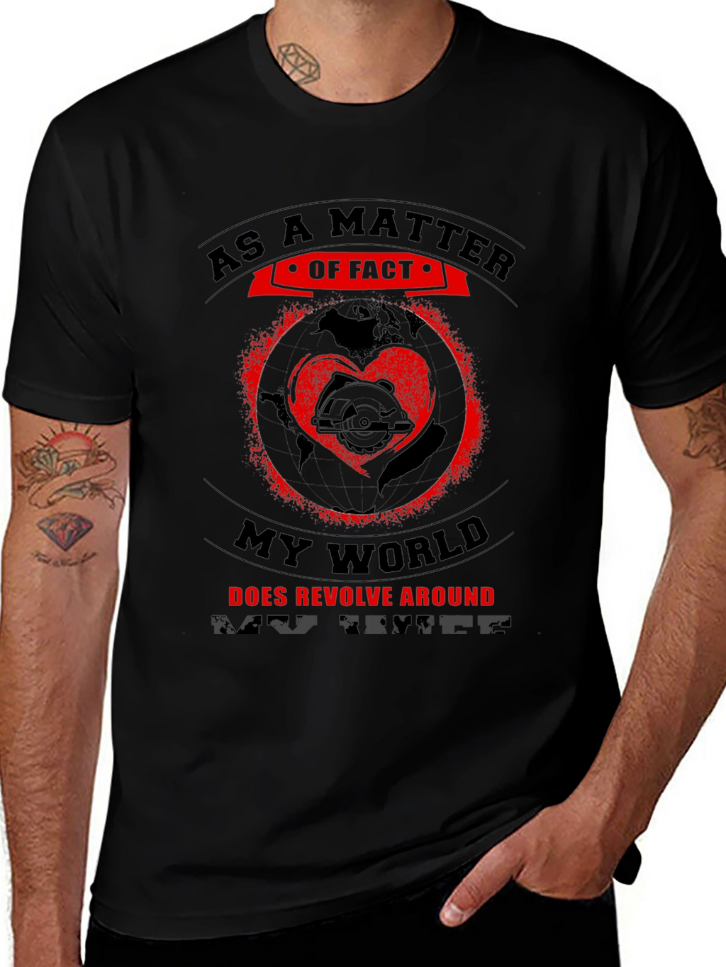 My World Revolves Around Saw Black T-Shirt