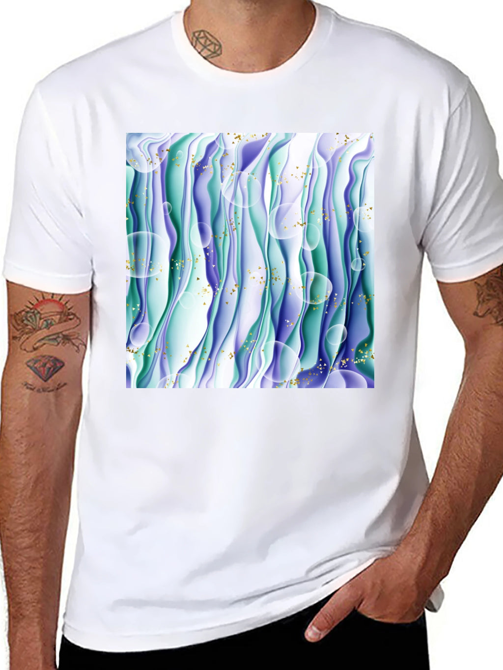 Abstract Wave T-Shirt - Unique Graphic Tee
