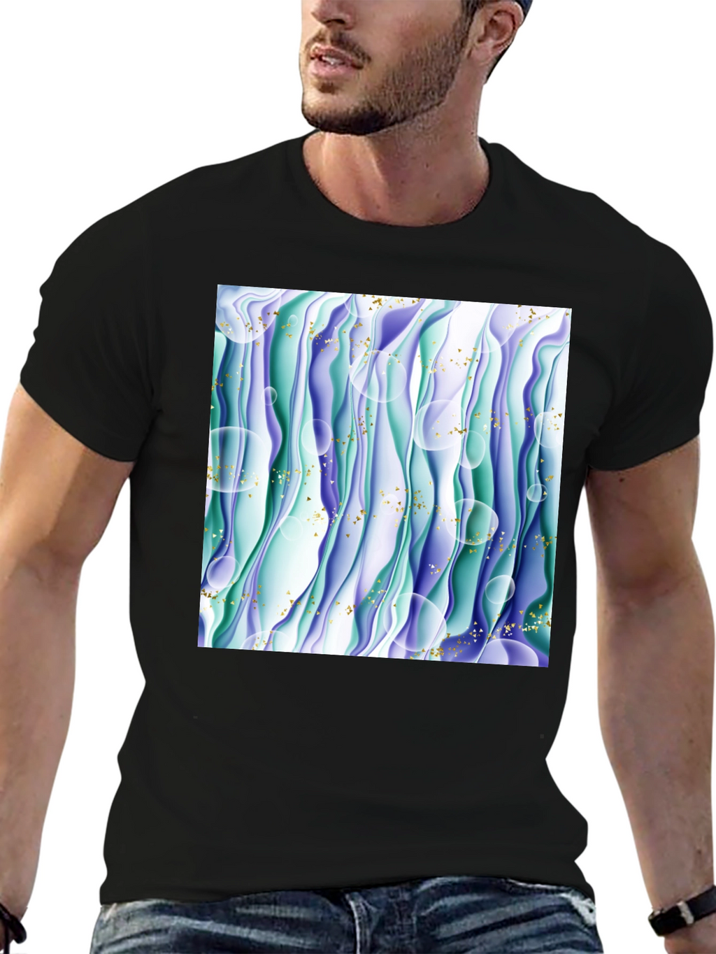 Abstract Wave T-Shirt - Unique Graphic Tee