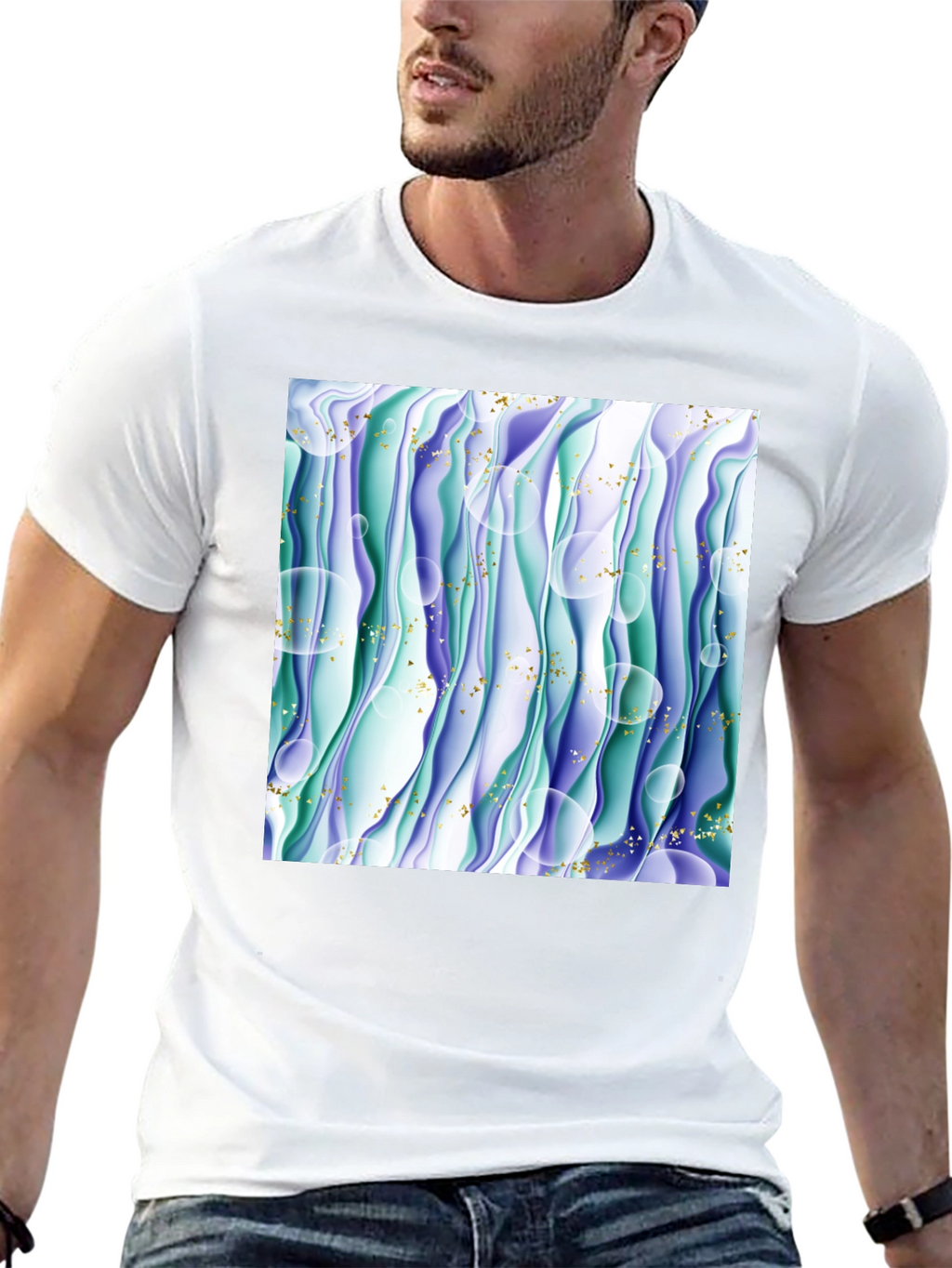Abstract Wave T-Shirt - Unique Graphic Tee
