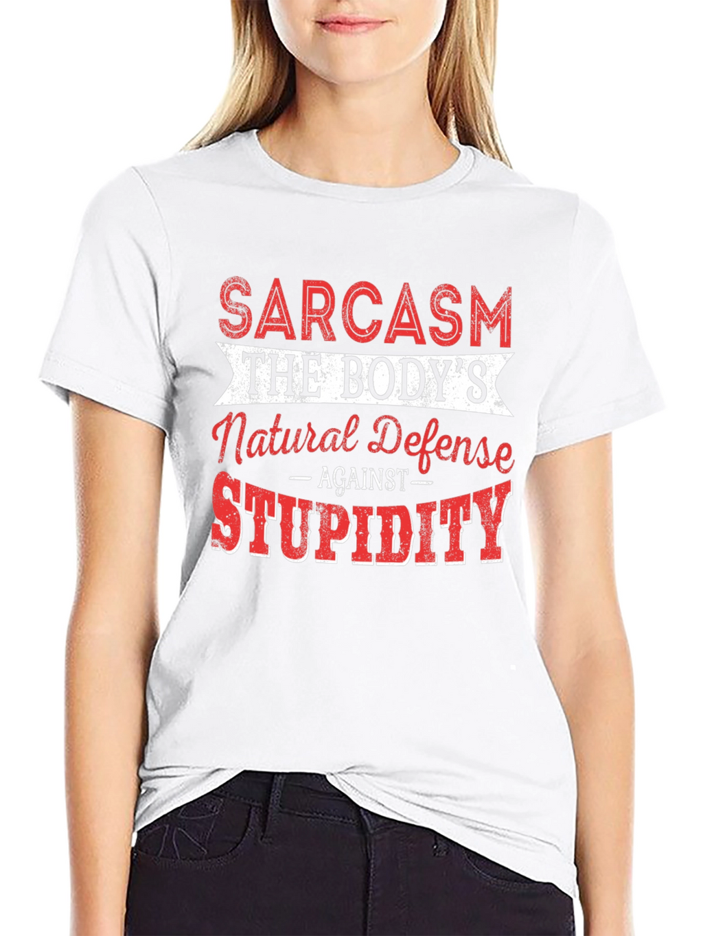 Sarcasm Natural Defense Graphic T-Shirt
