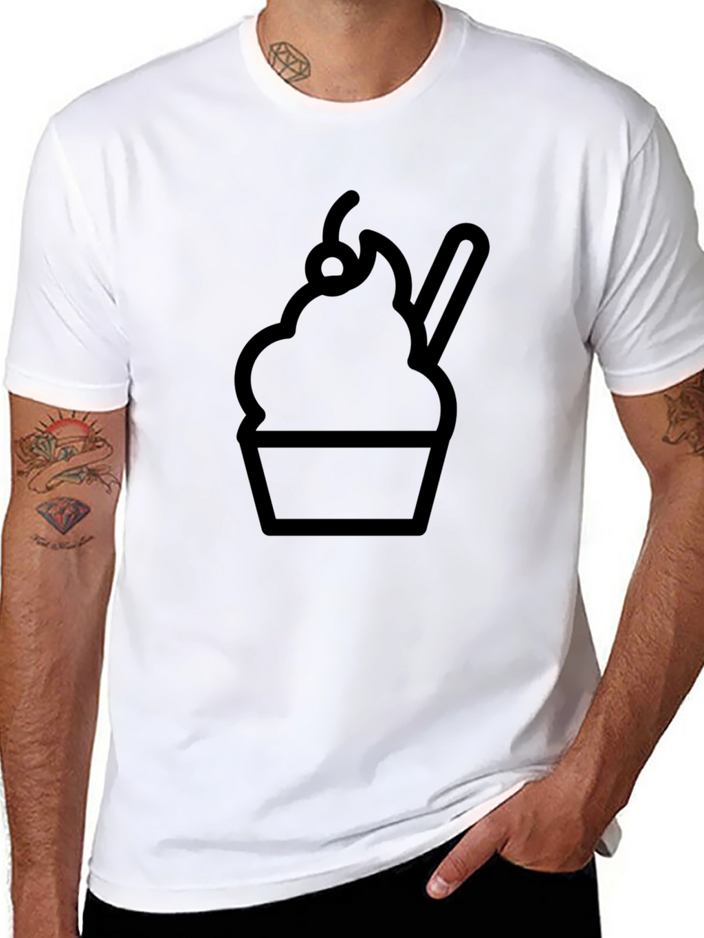 Cupcake Graphic Tee - Casual Black T-Shirt