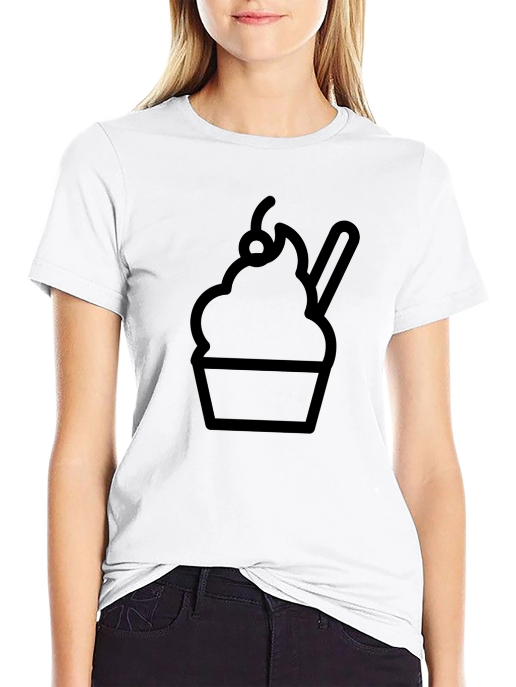Cupcake Graphic Tee - Casual Black T-Shirt