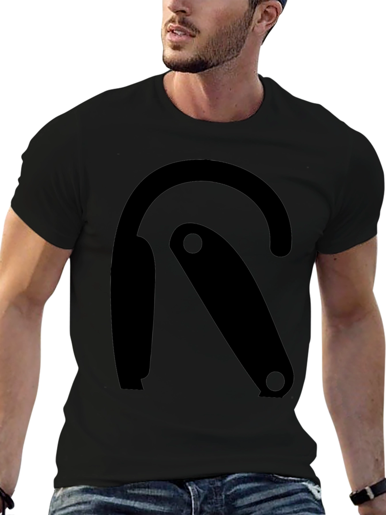 Modern Graphic Tee - Black R Design