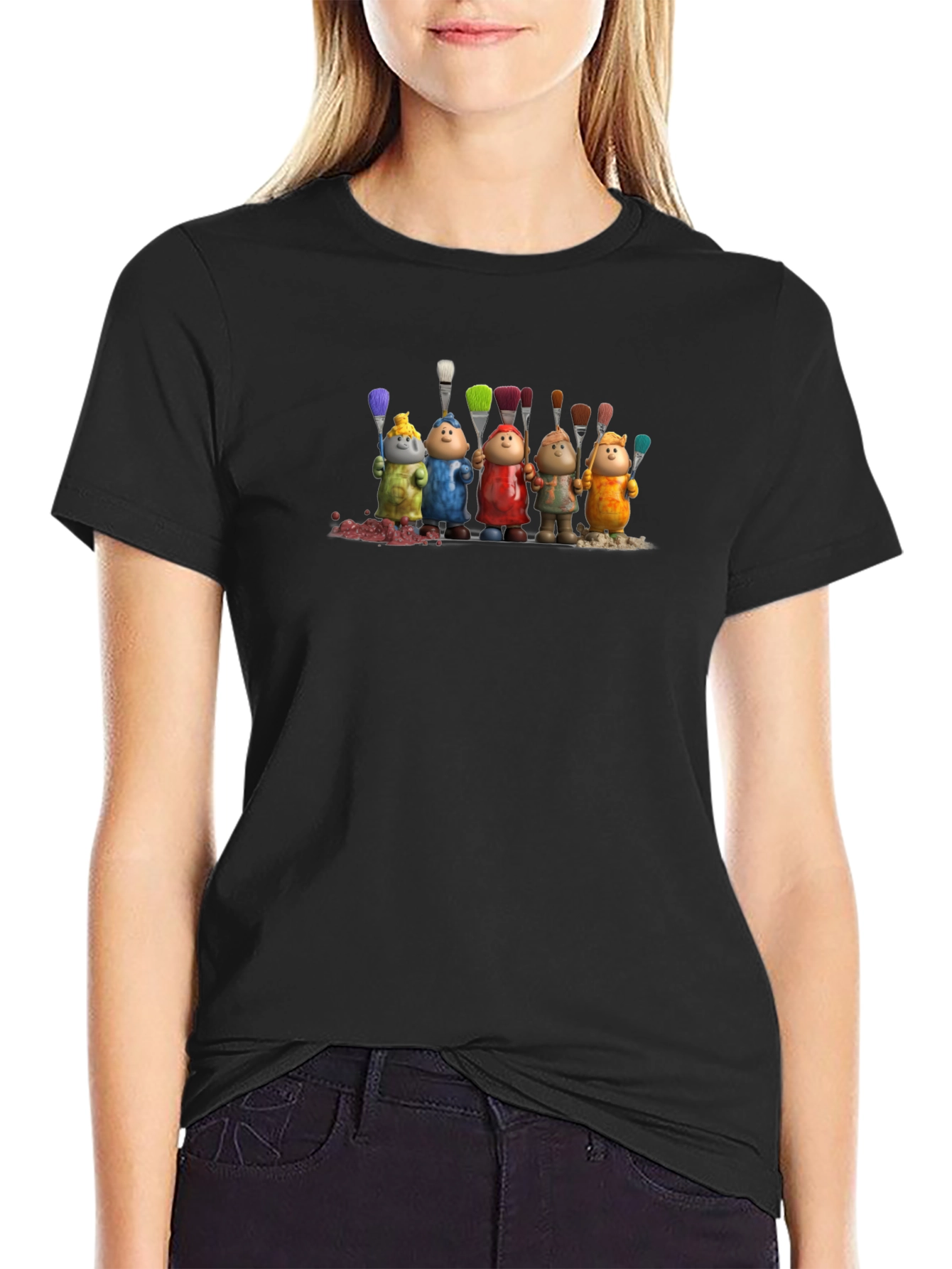 Artistic Paintbrush Pals Graphic T-Shirt