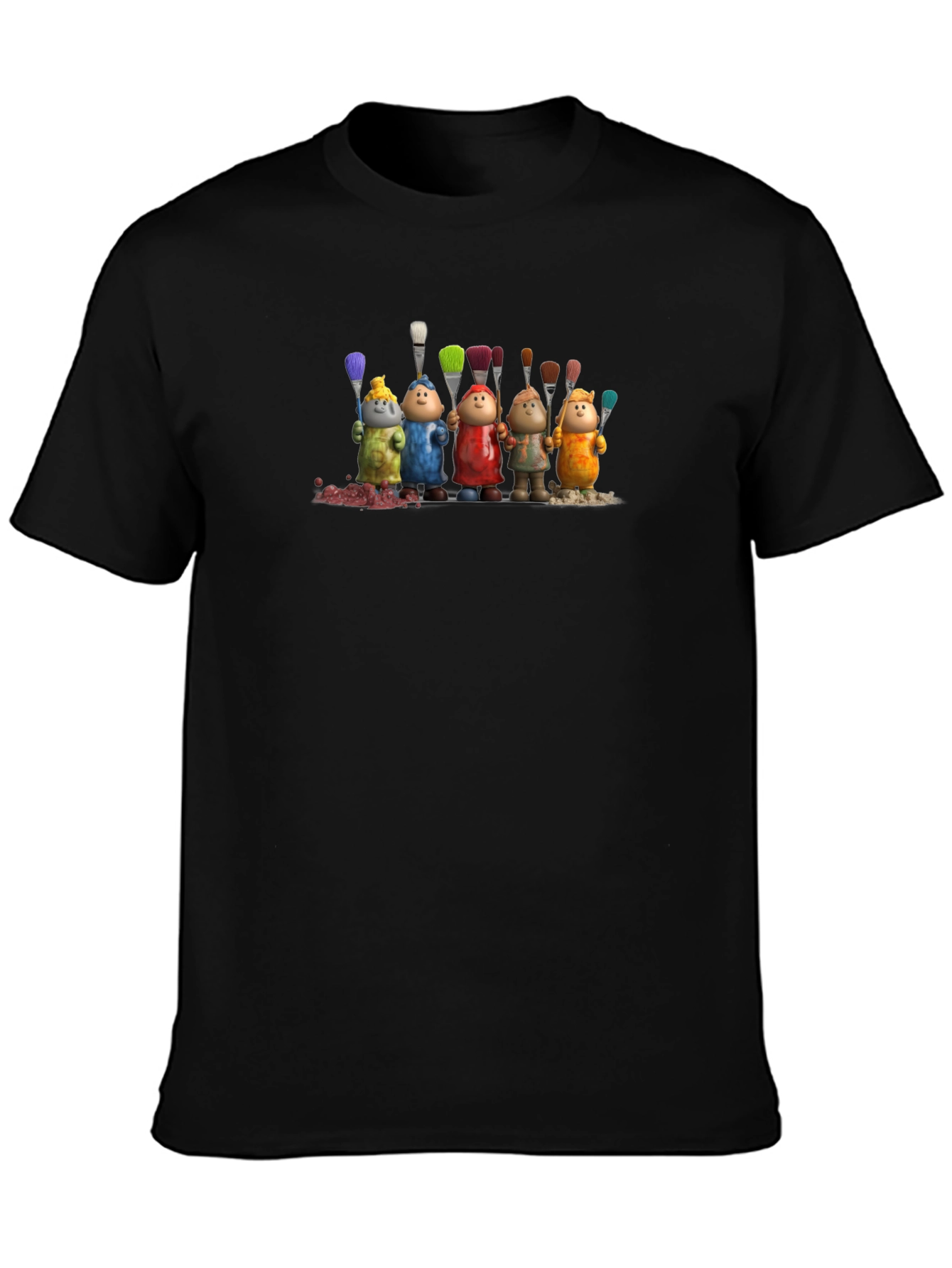 Artistic Paintbrush Pals Graphic T-Shirt