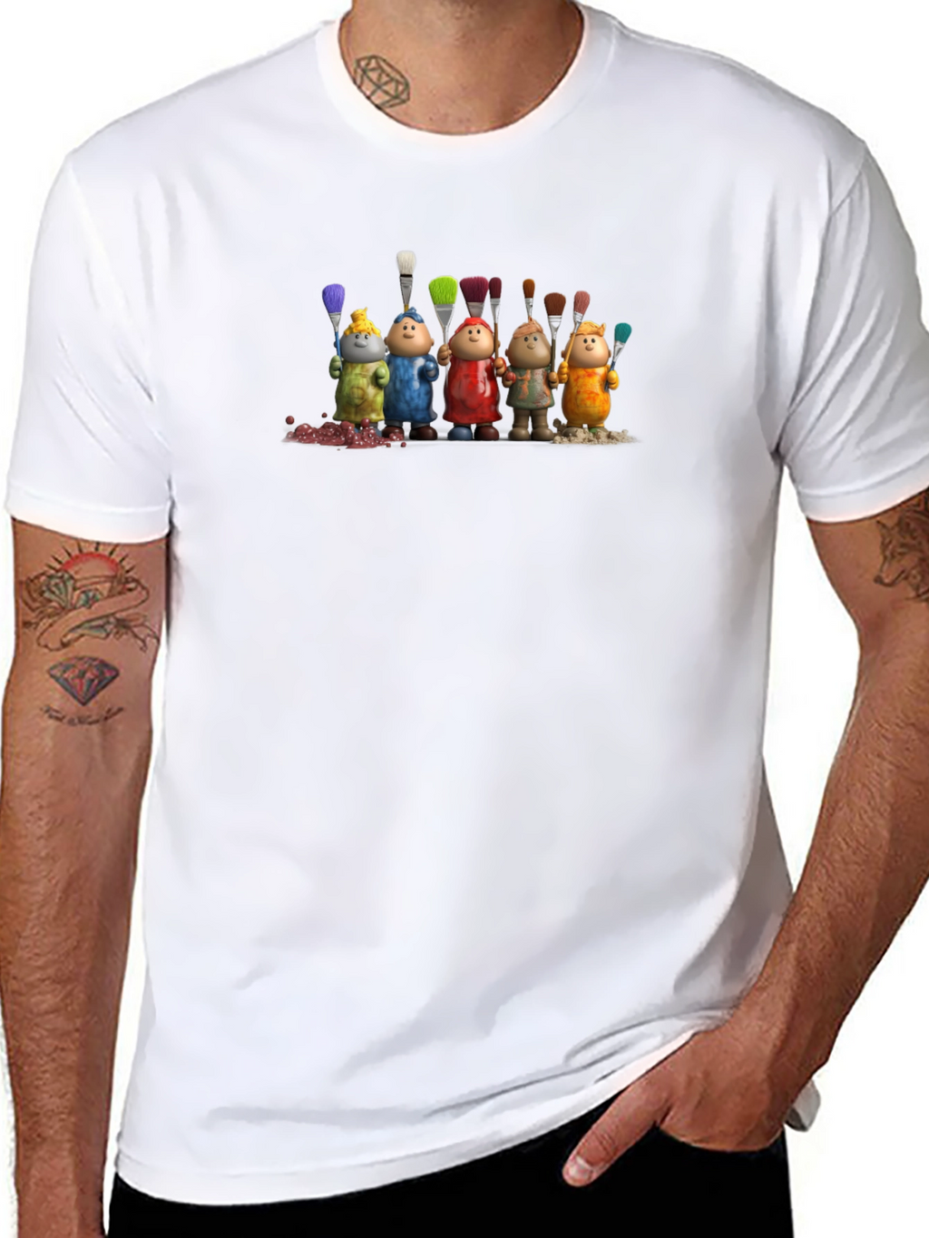 Artistic Paintbrush Pals Graphic T-Shirt