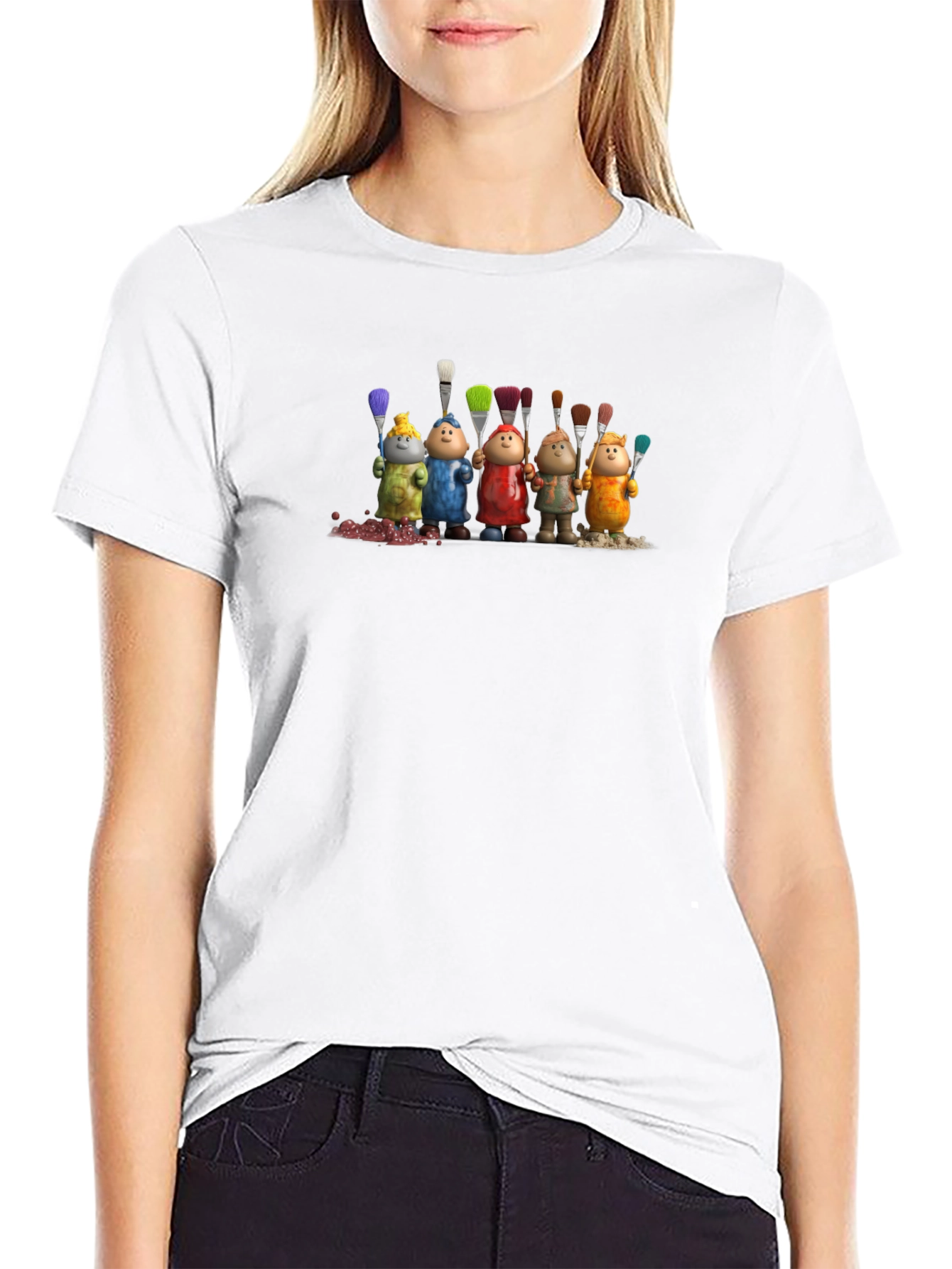 Artistic Paintbrush Pals Graphic T-Shirt