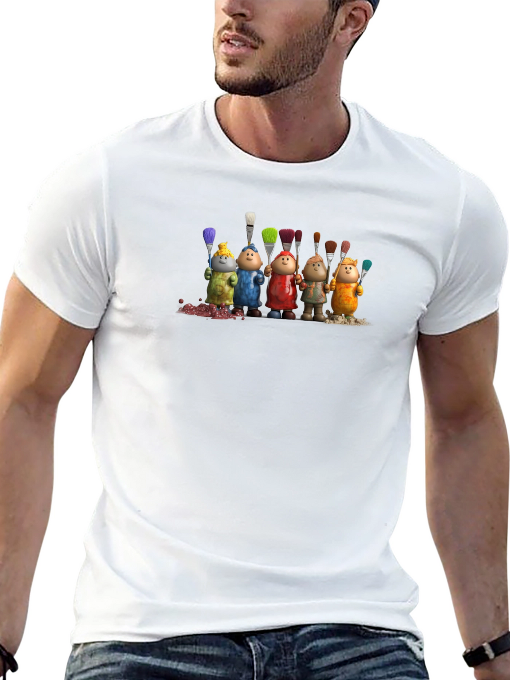 Artistic Paintbrush Pals Graphic T-Shirt