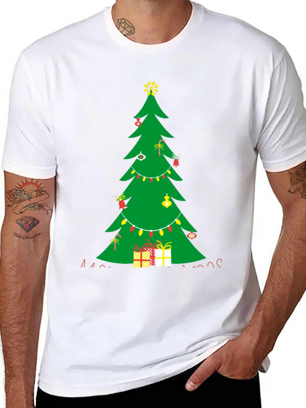 Festive Christmas Tree Graphic Tee - Holiday Style