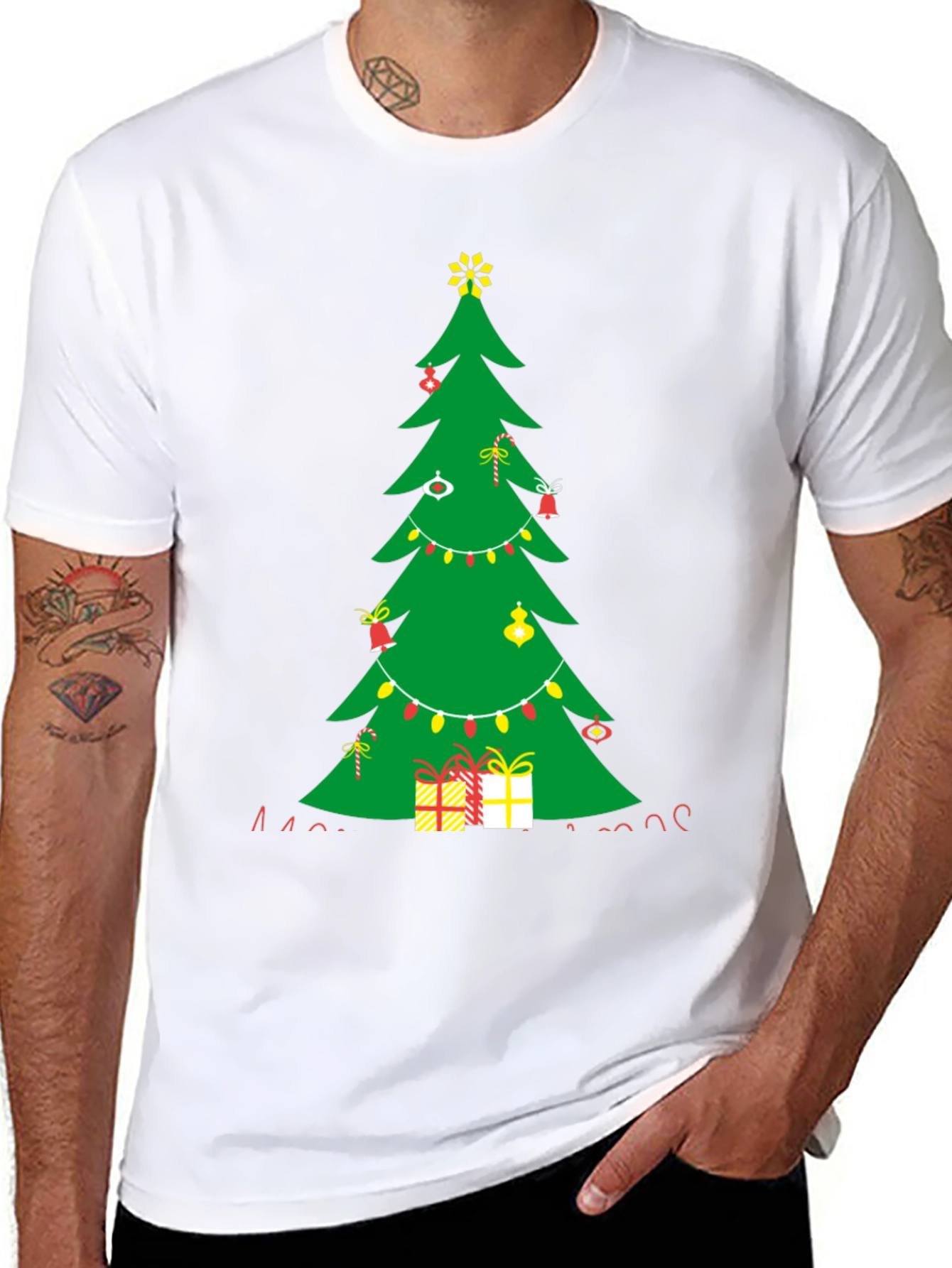 Festive Christmas Tree Graphic Tee - Holiday Style