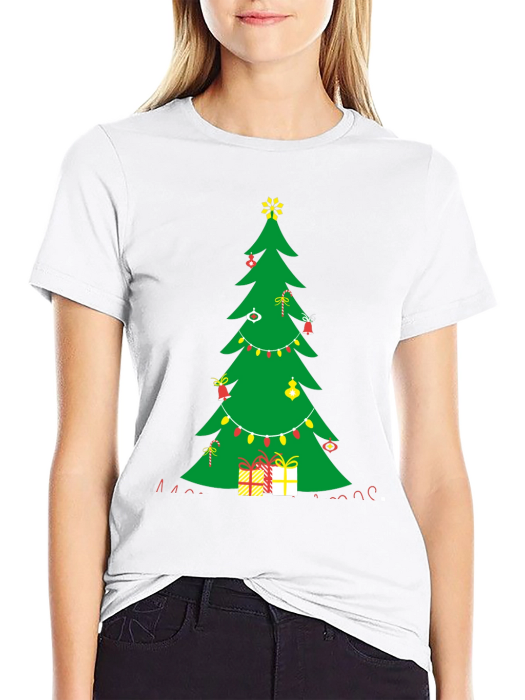 Festive Christmas Tree Graphic Tee - Holiday Style