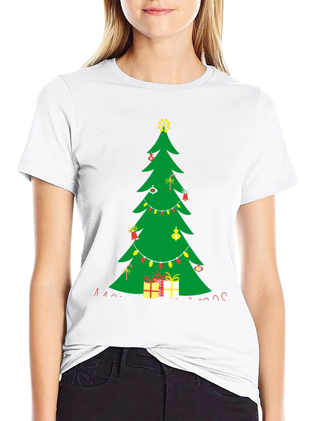 Festive Christmas Tree Graphic Tee - Holiday Style