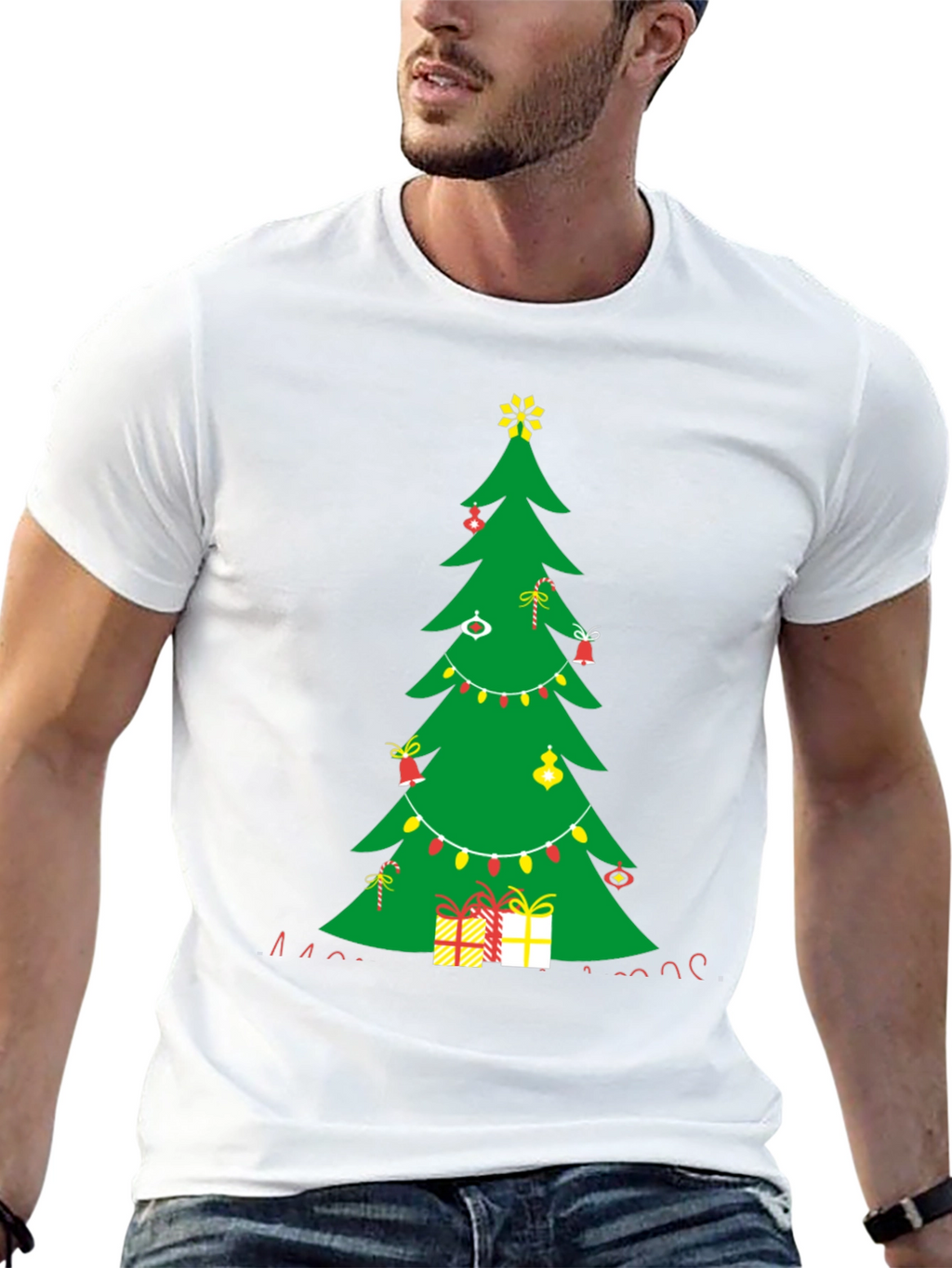 Festive Christmas Tree Graphic Tee - Holiday Style