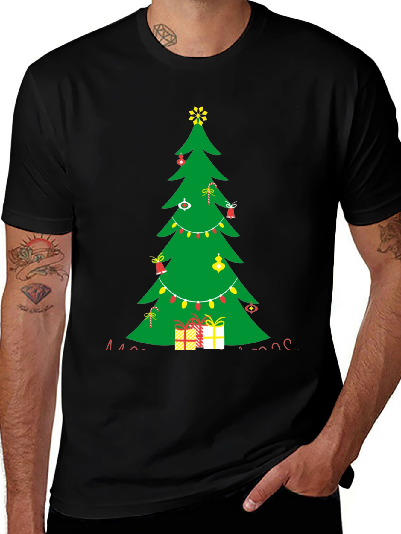 Festive Christmas Tree Graphic Tee - Holiday Style