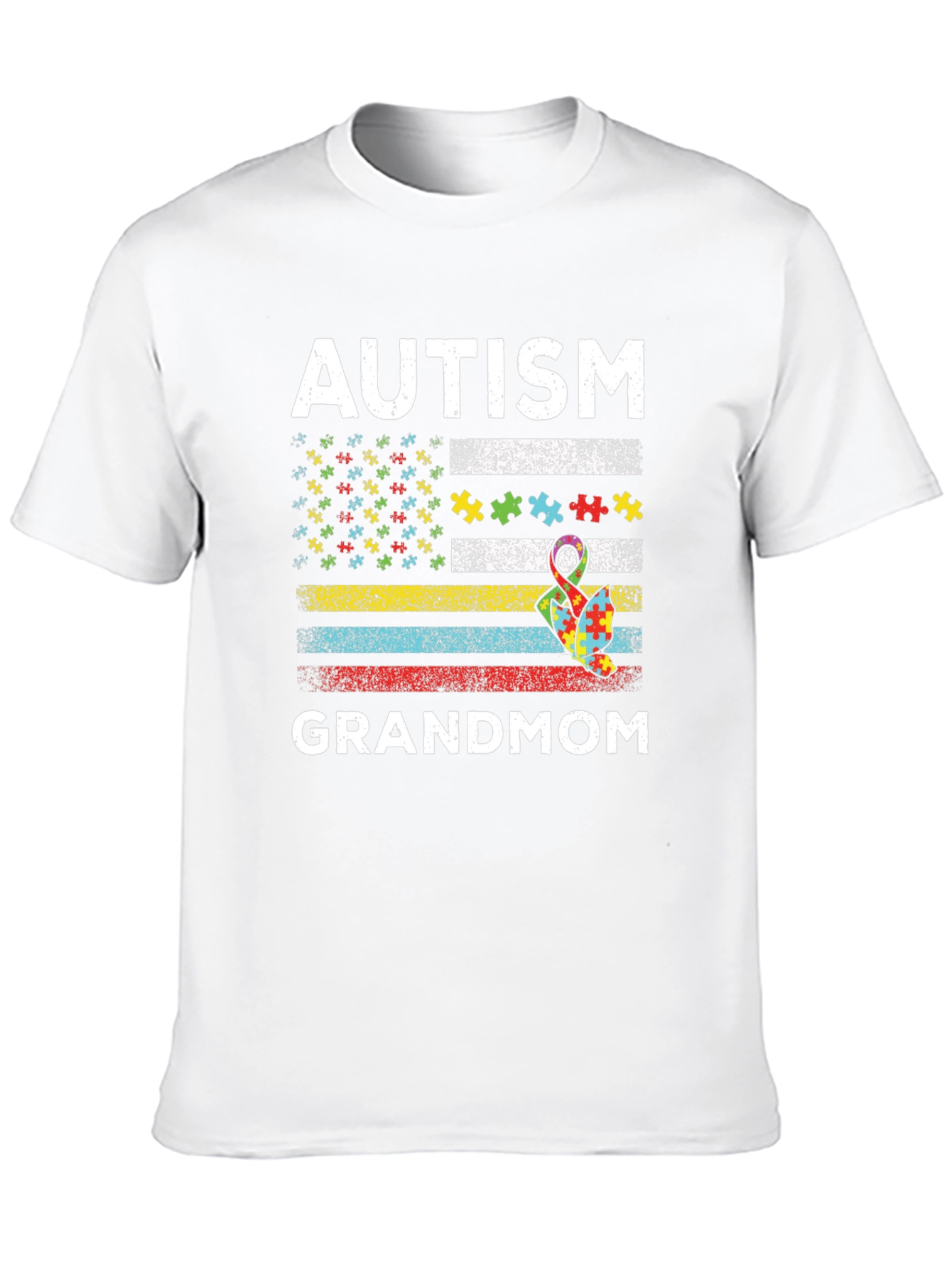 Autism Grandmom American Flag T-Shirt