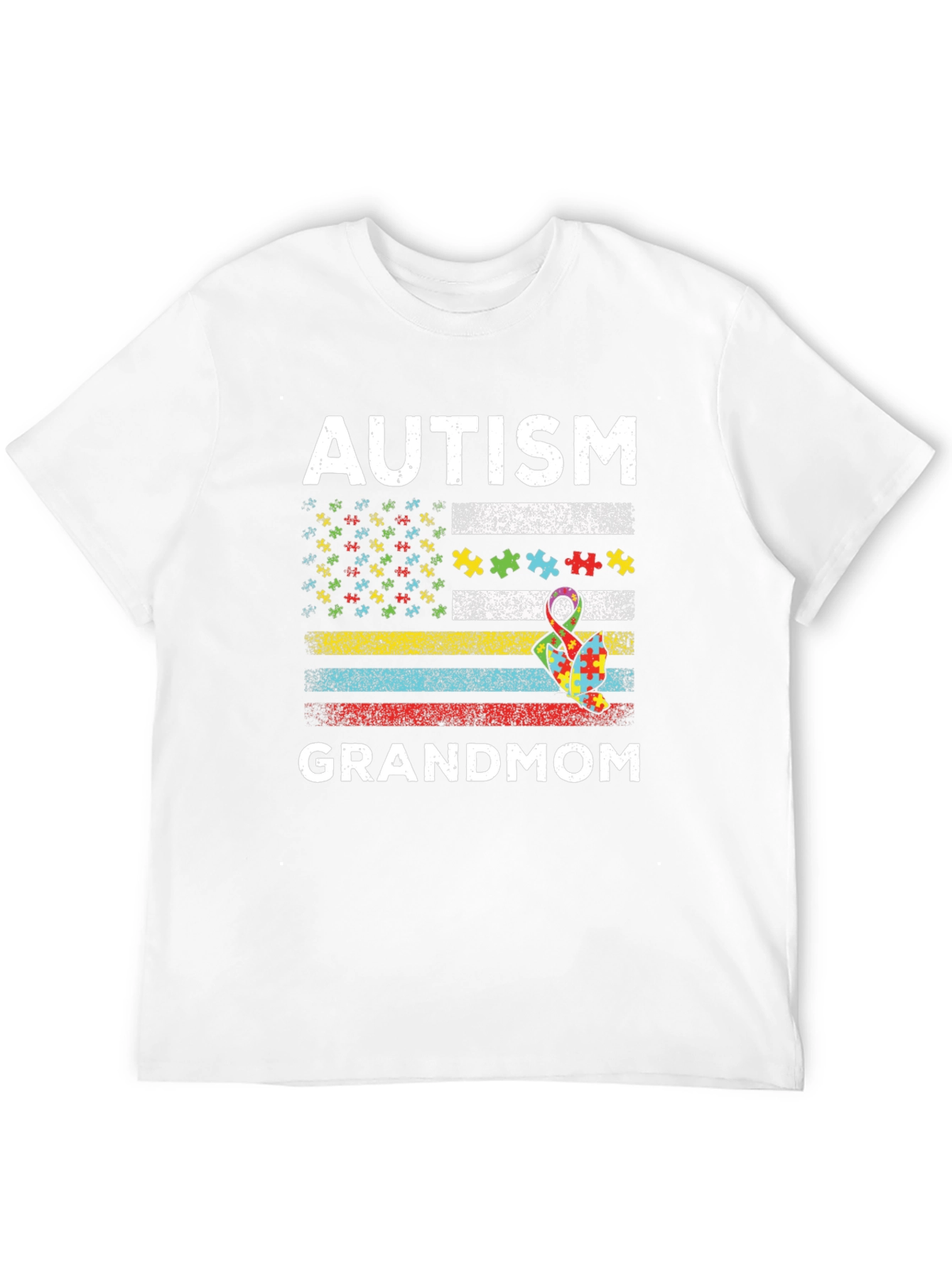 Autism Grandmom American Flag T-Shirt