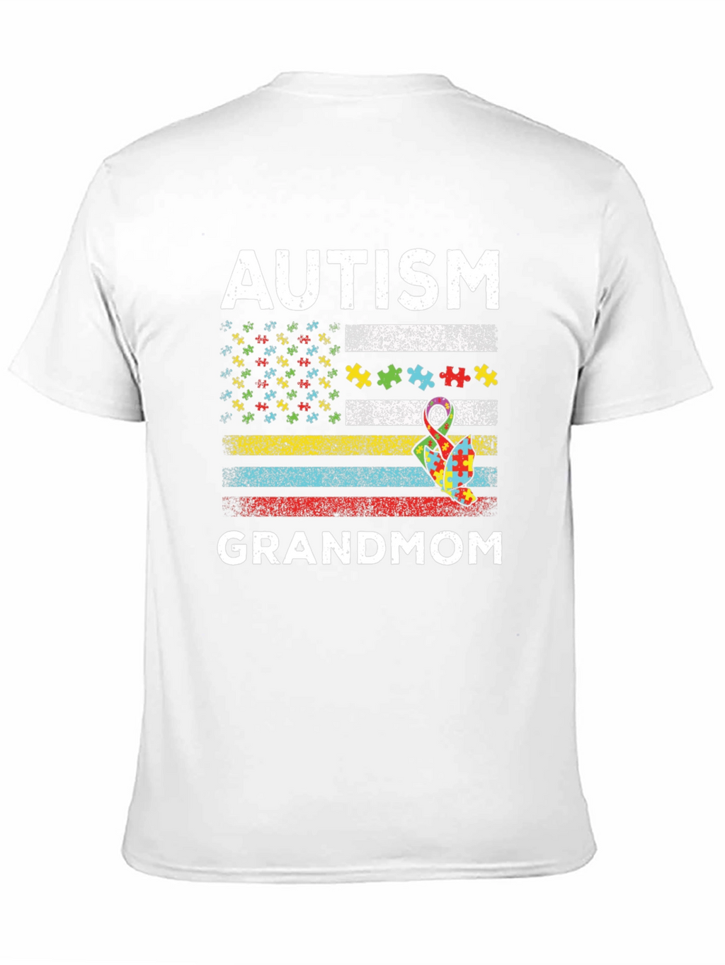 Autism Grandmom American Flag T-Shirt