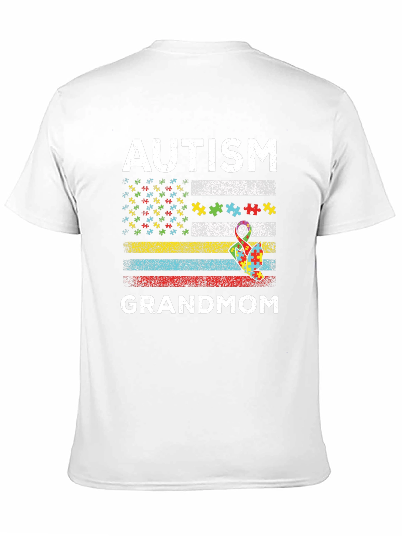 Autism Grandmom American Flag T-Shirt