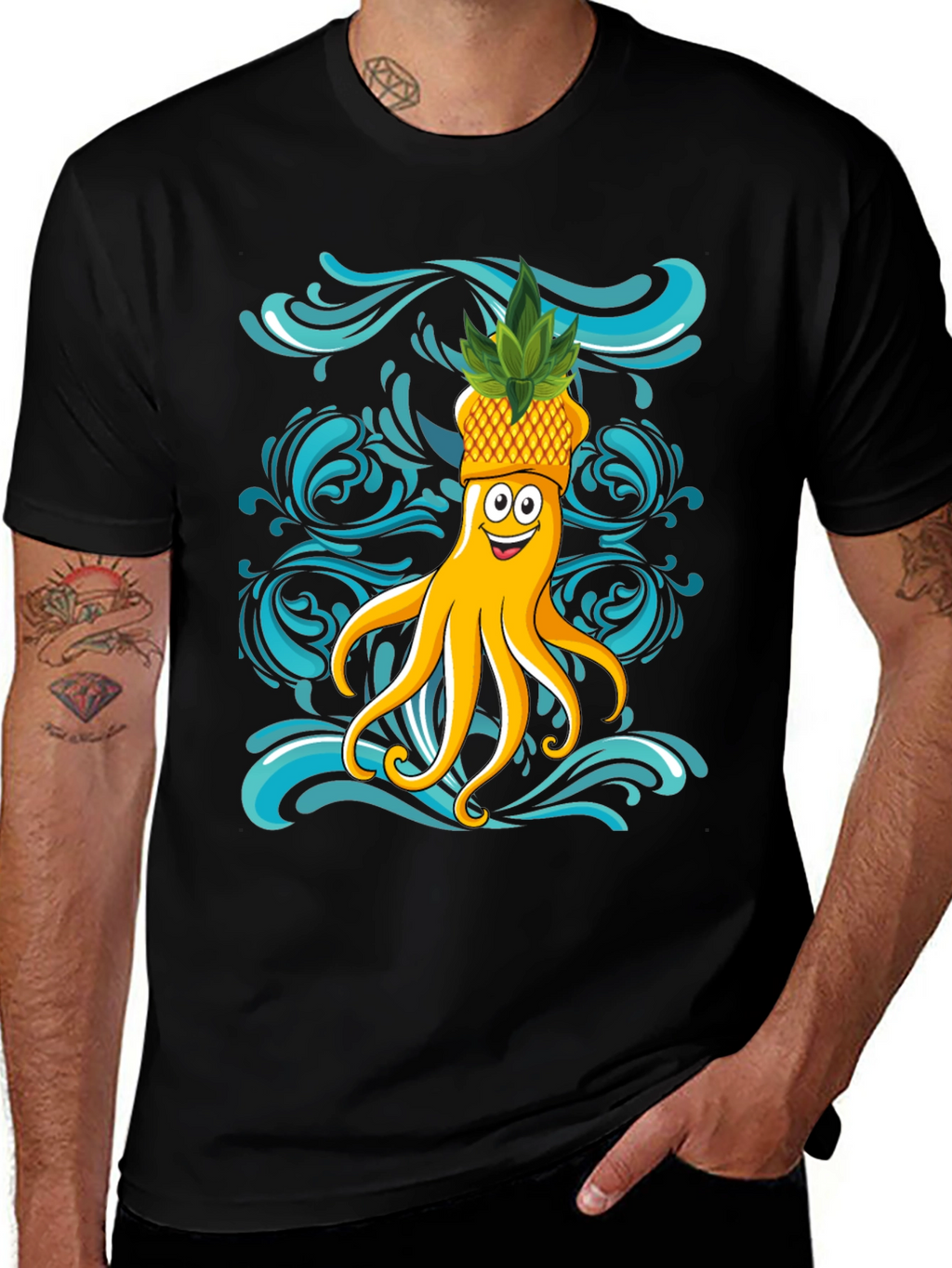 Octopus Pineapple T-Shirt - Fun Summer Design