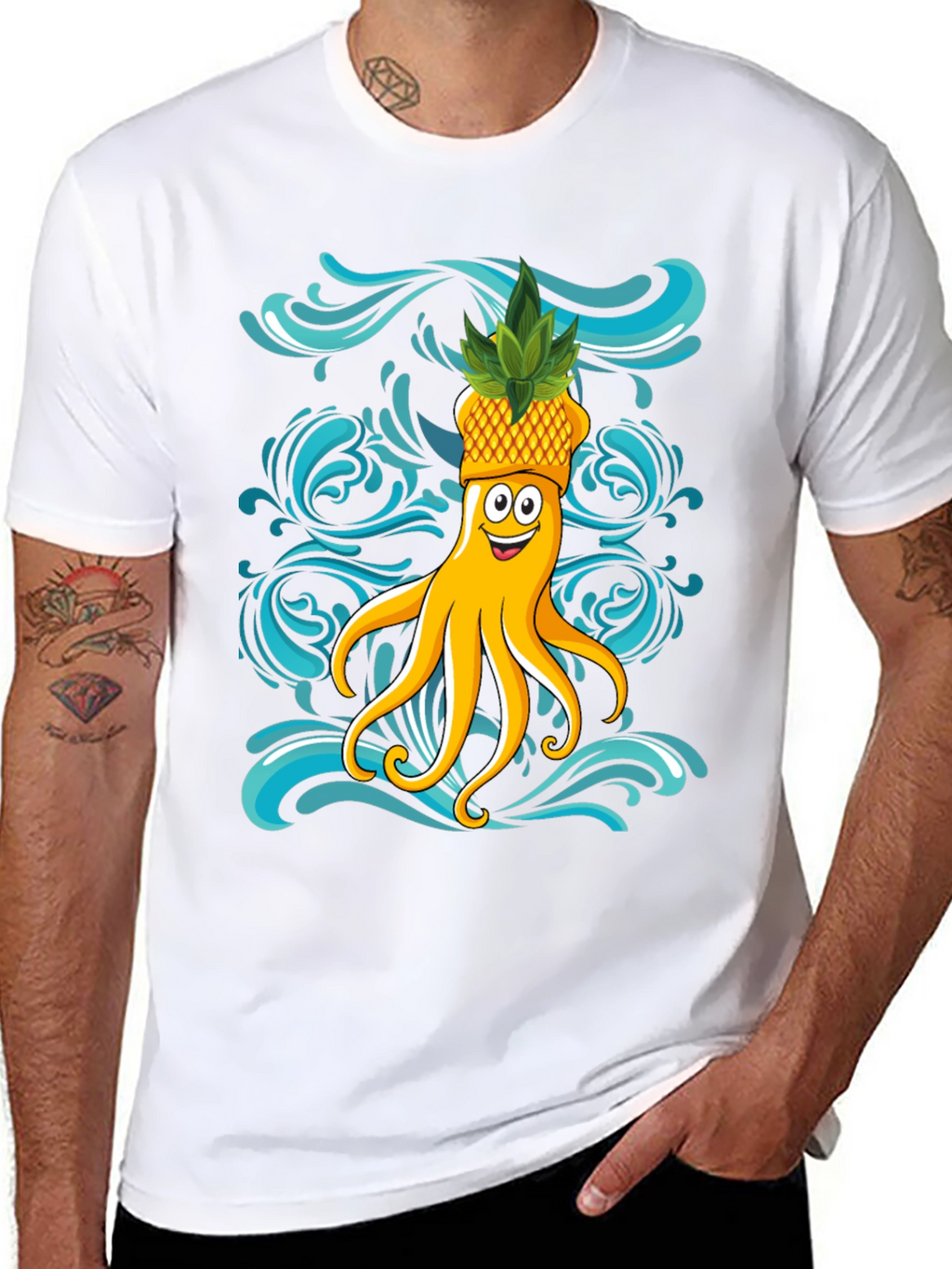 Octopus Pineapple T-Shirt - Fun Summer Design