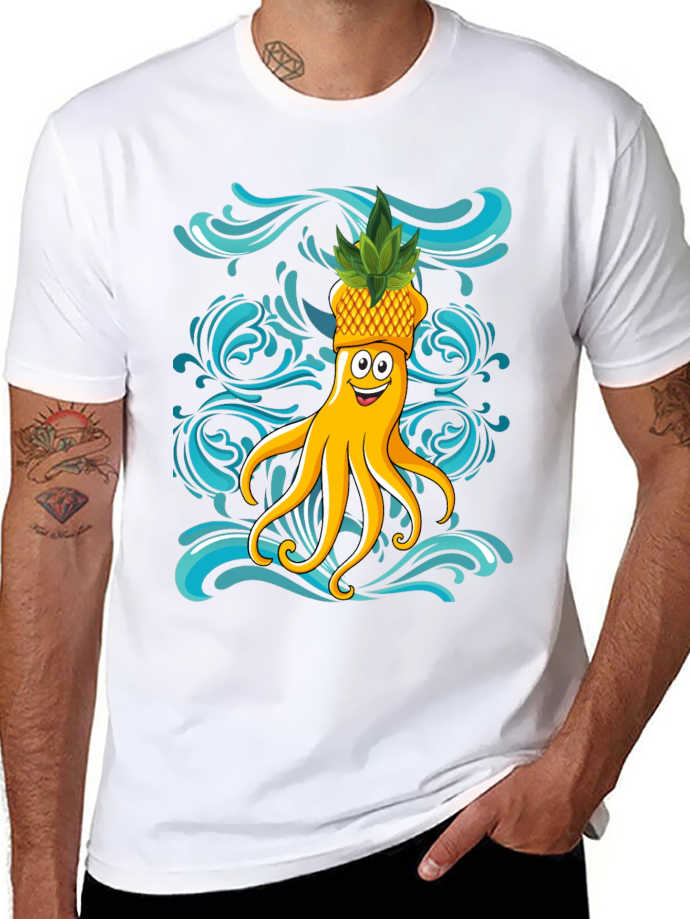 Octopus Pineapple T-Shirt - Fun Summer Design