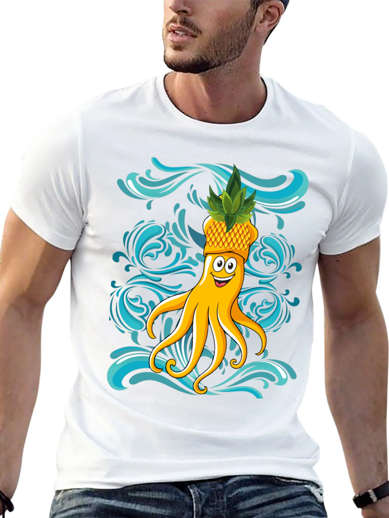 Octopus Pineapple T-Shirt - Fun Summer Design