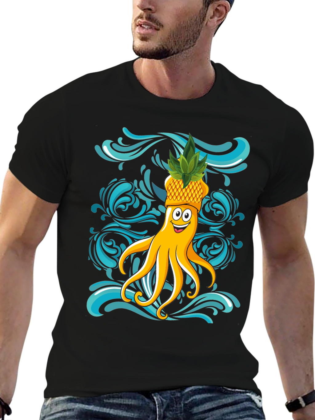 Octopus Pineapple T-Shirt - Fun Summer Design