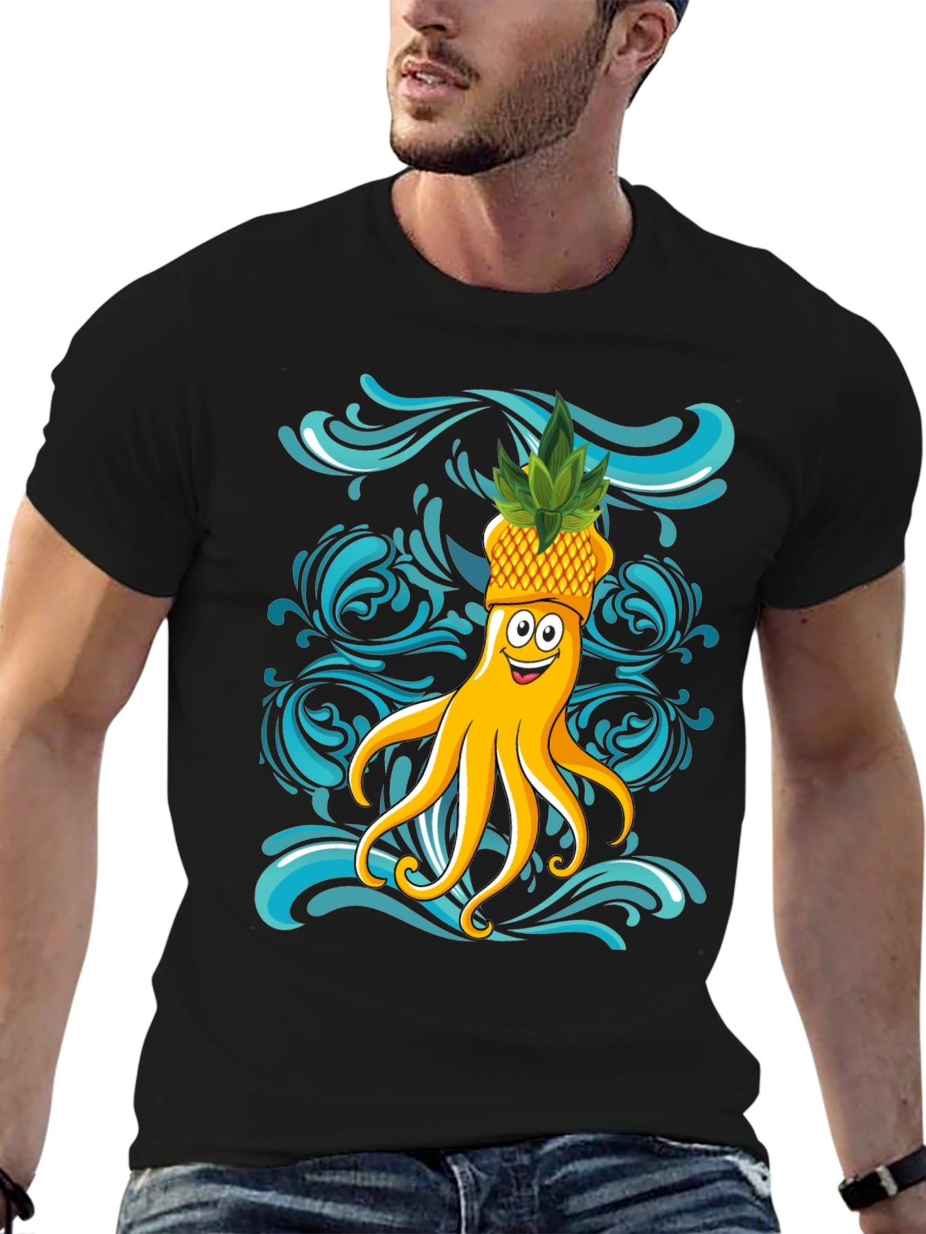 Octopus Pineapple T-Shirt - Fun Summer Design