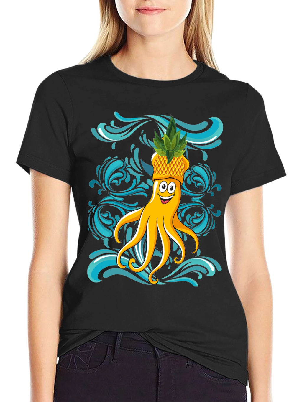 Octopus Pineapple T-Shirt - Fun Summer Design