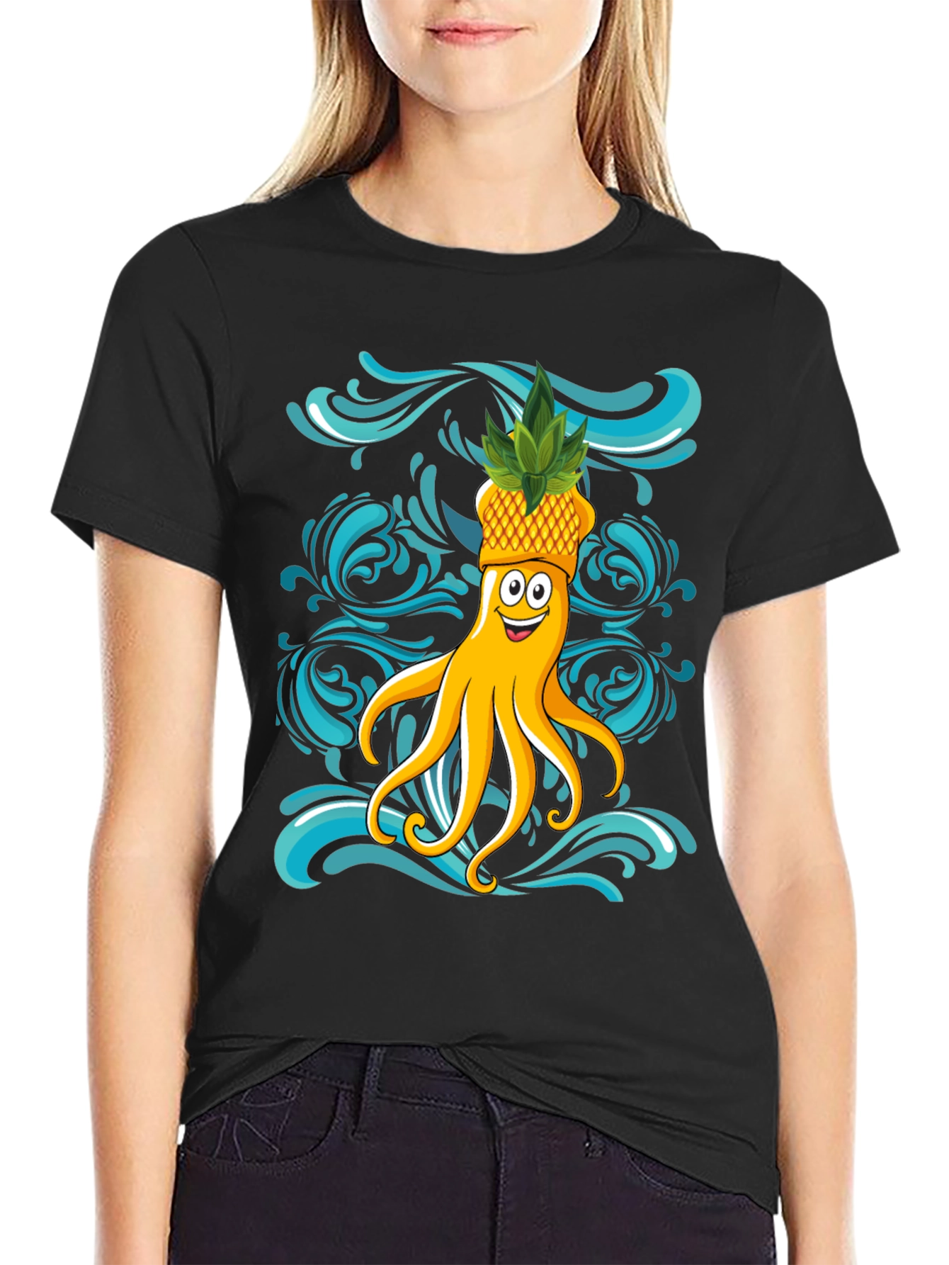 Octopus Pineapple T-Shirt - Fun Summer Design