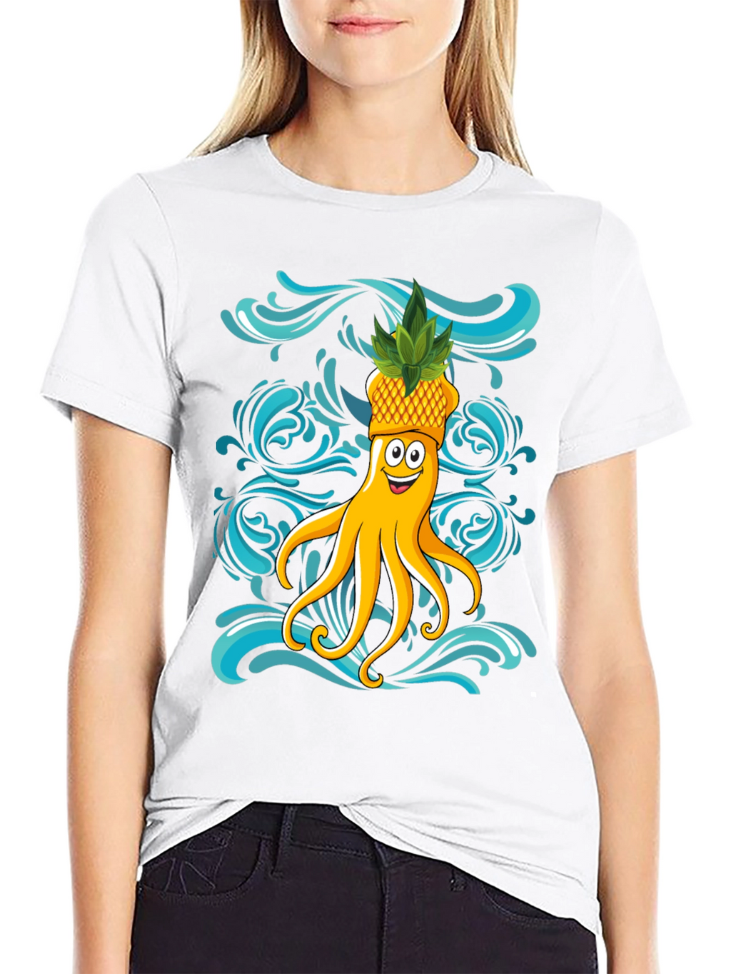 Octopus Pineapple T-Shirt - Fun Summer Design