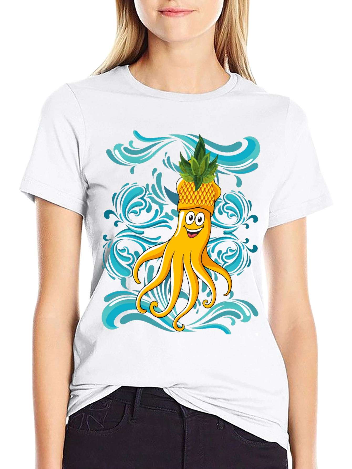 Octopus Pineapple T-Shirt - Fun Summer Design
