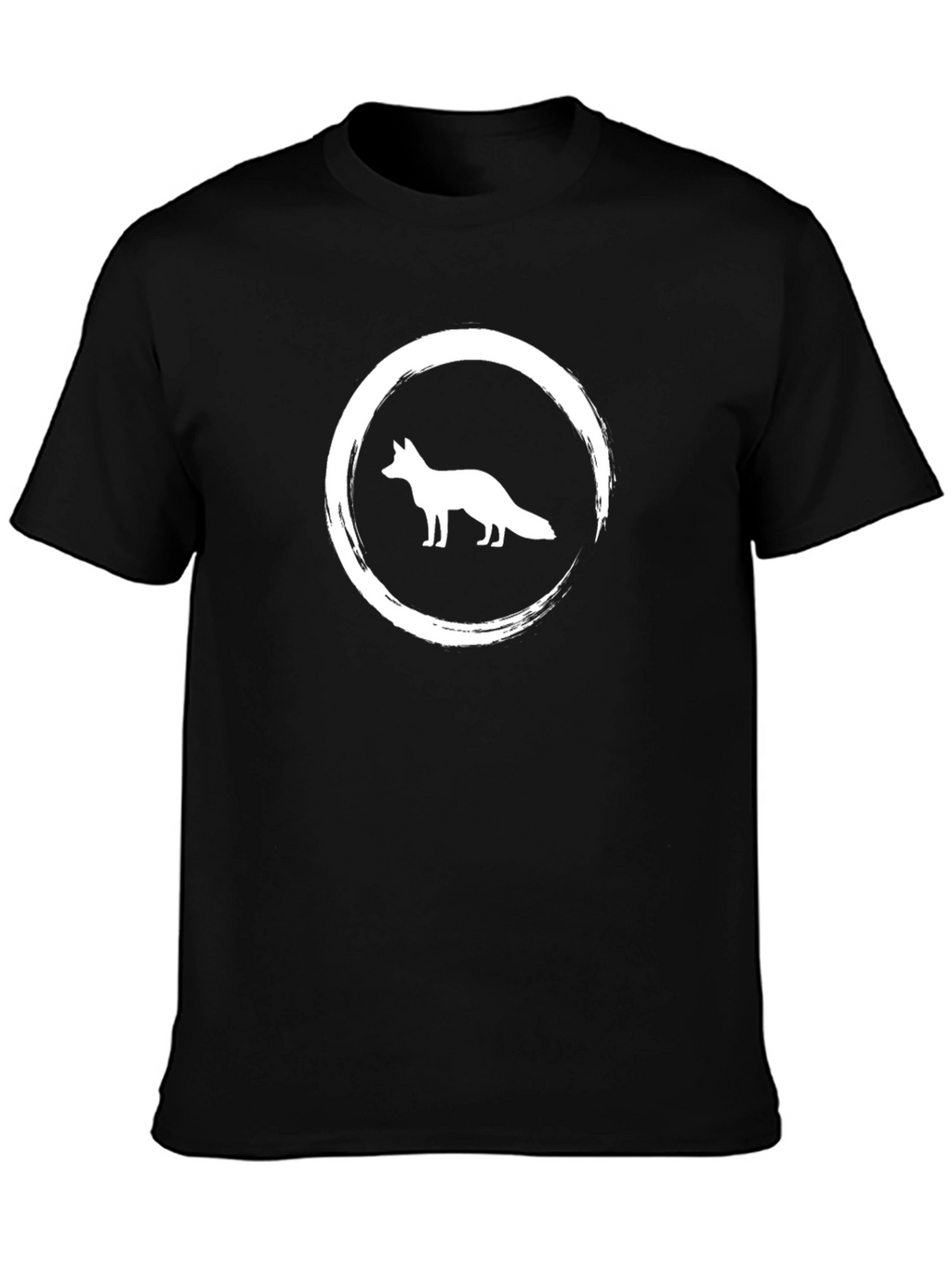 Mens Black T-Shirt with Fox Graphic Design