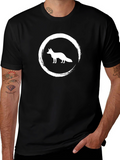 Mens Black T-Shirt with Fox Graphic Design