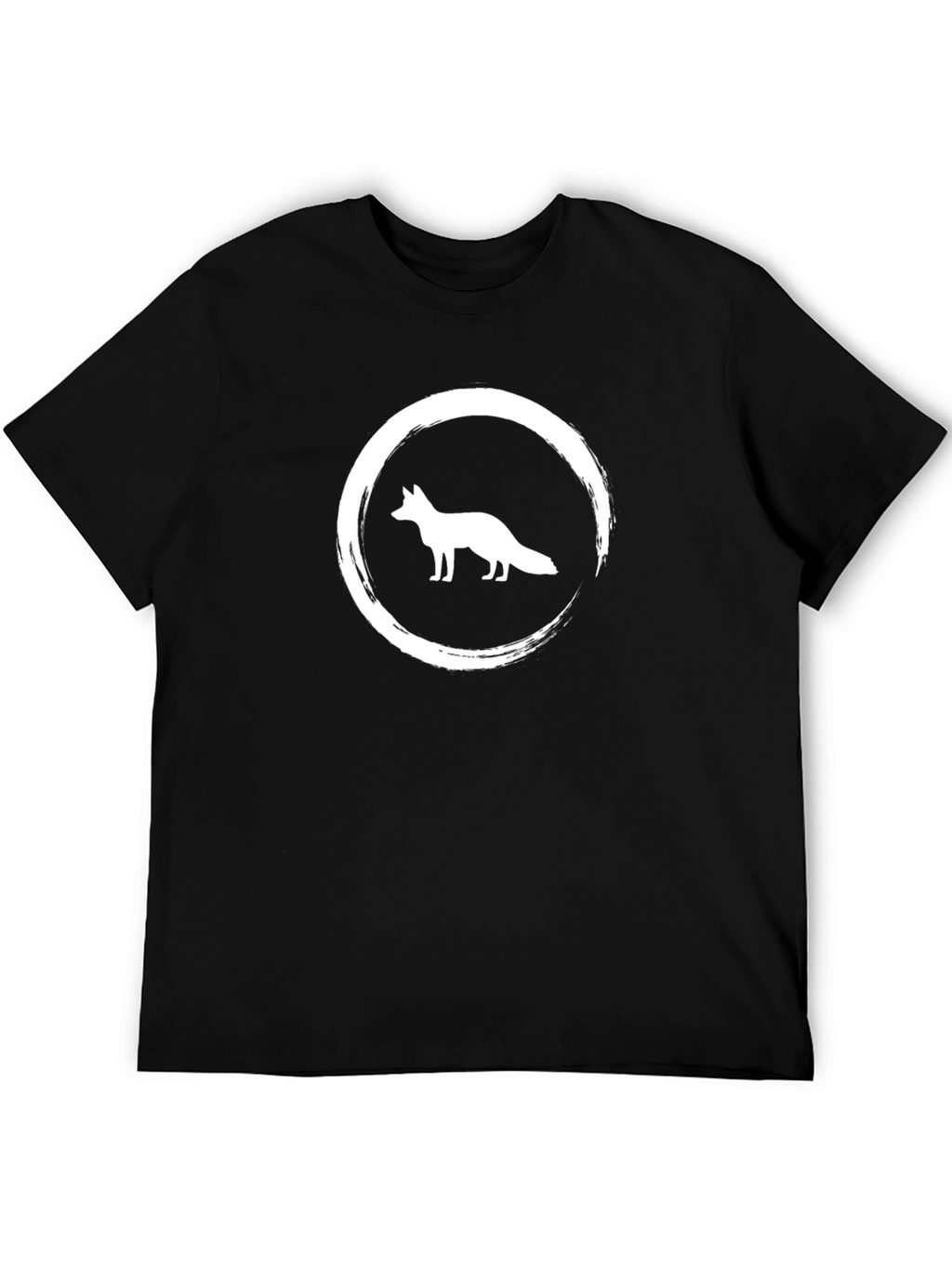 Mens Black T-Shirt with Fox Graphic Design