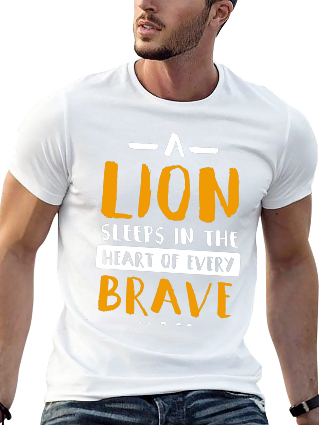 Brave Lion Graphic T-Shirt - Black